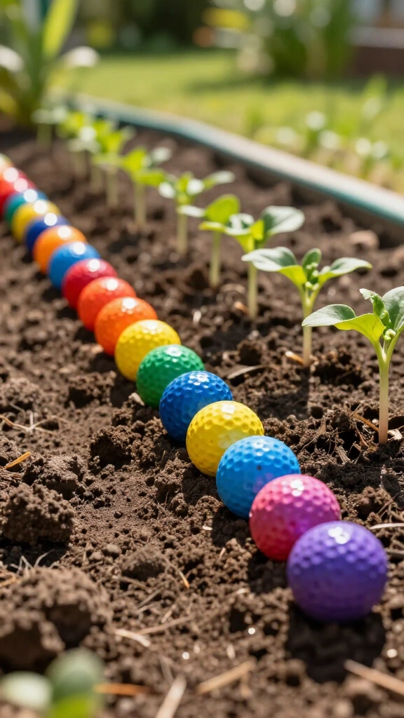 Rainbow golf ball border markers