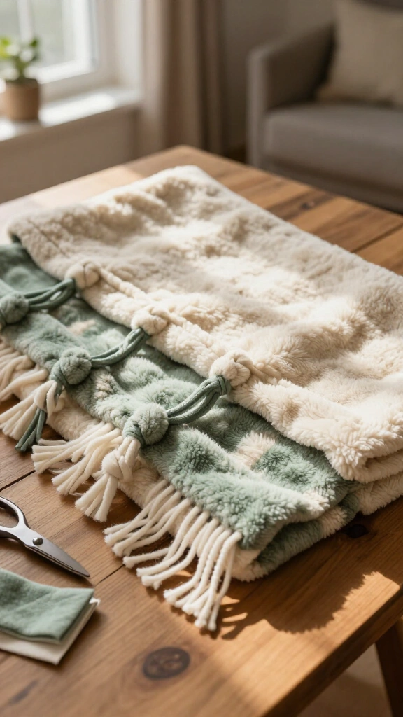 No-sew fleece throw blanket