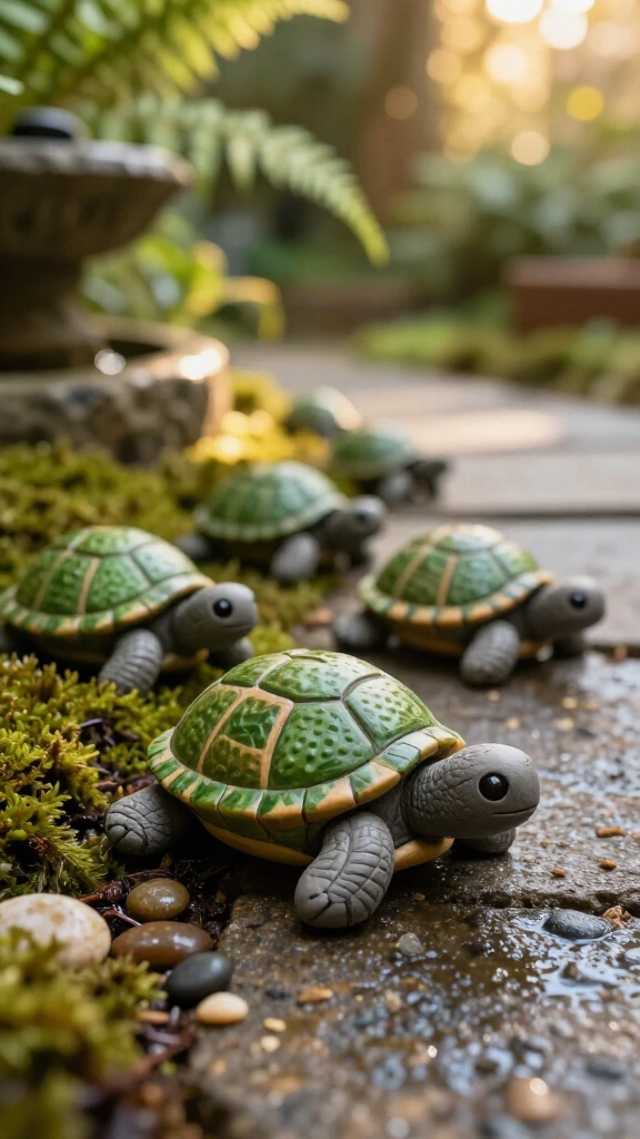 Golf ball turtle shell sculptures