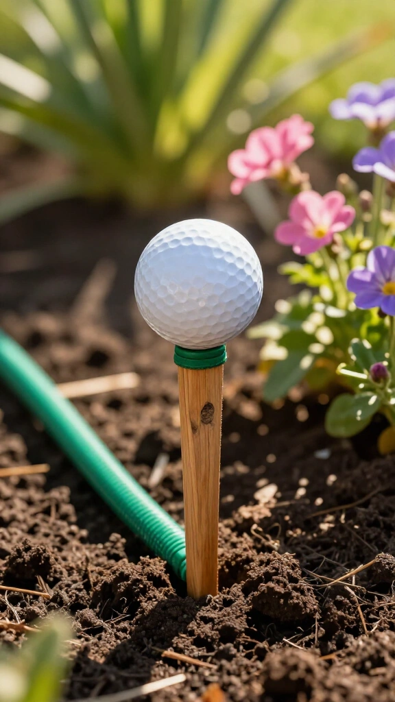 Golf ball hose protector stakes