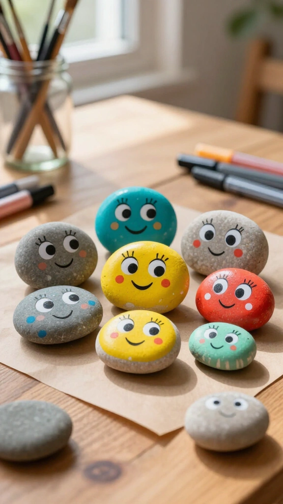 Painted pebble pet rocks