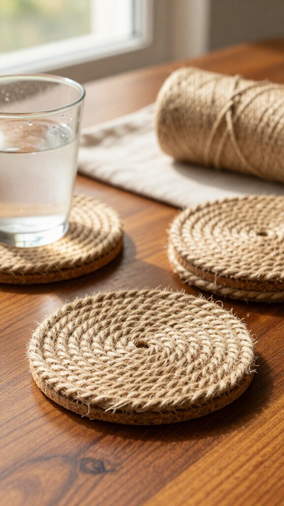 Twine-wrapped coasters
