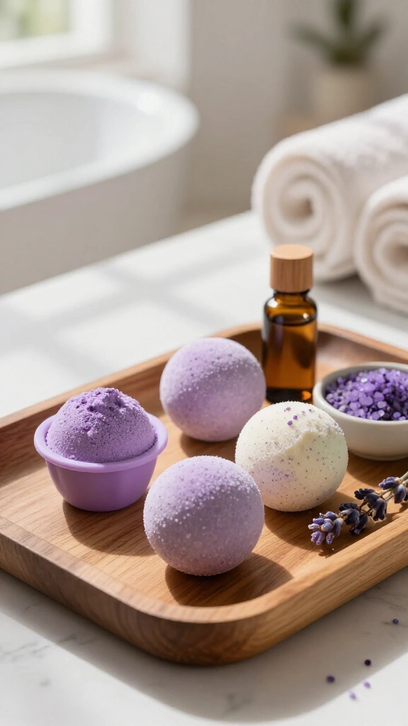 Homemade essential oil bath bombs