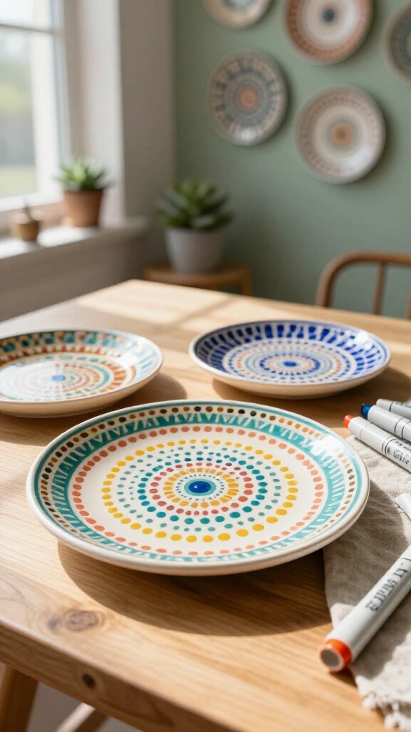Custom Sharpie-dotted plates