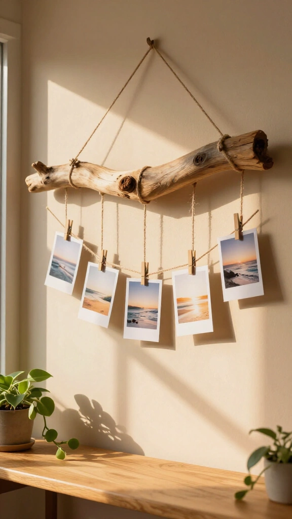 Driftwood photo display