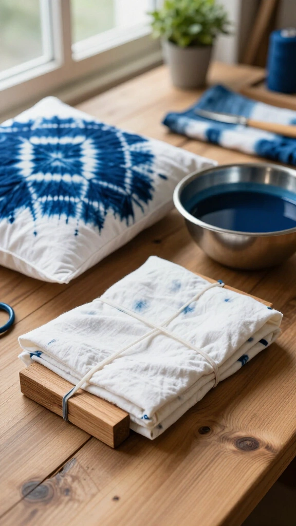 Shibori tie-dye pillowcases