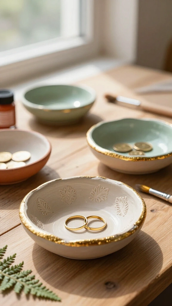 Decorative air-dry clay bowls