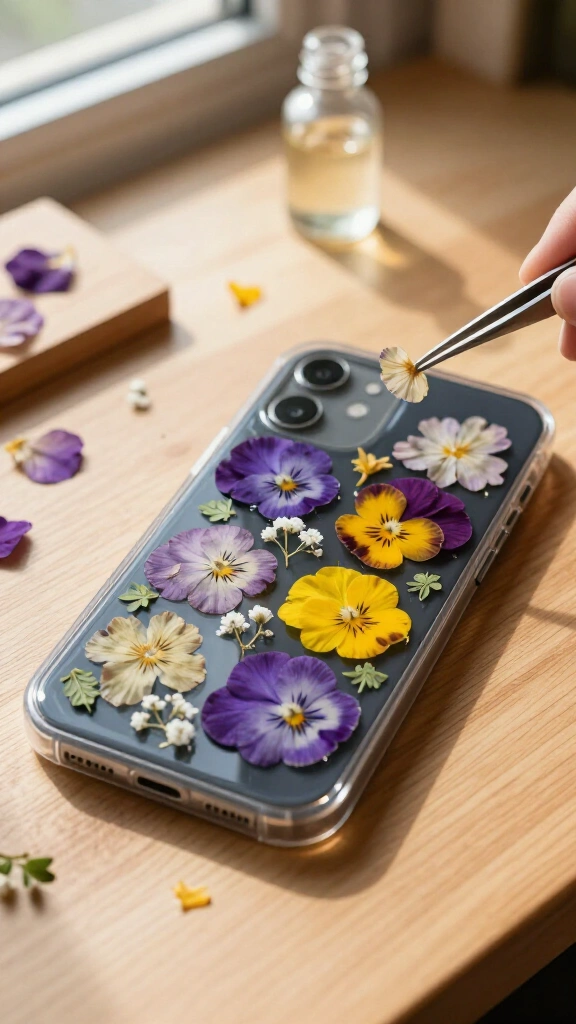 Pressed flower phone cases