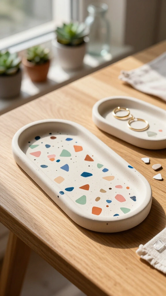 DIY terrazzo trinket trays