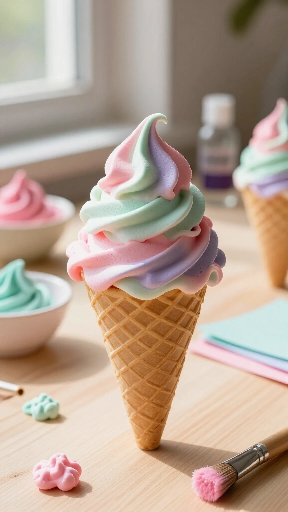 Scented puff paint ice cream cones