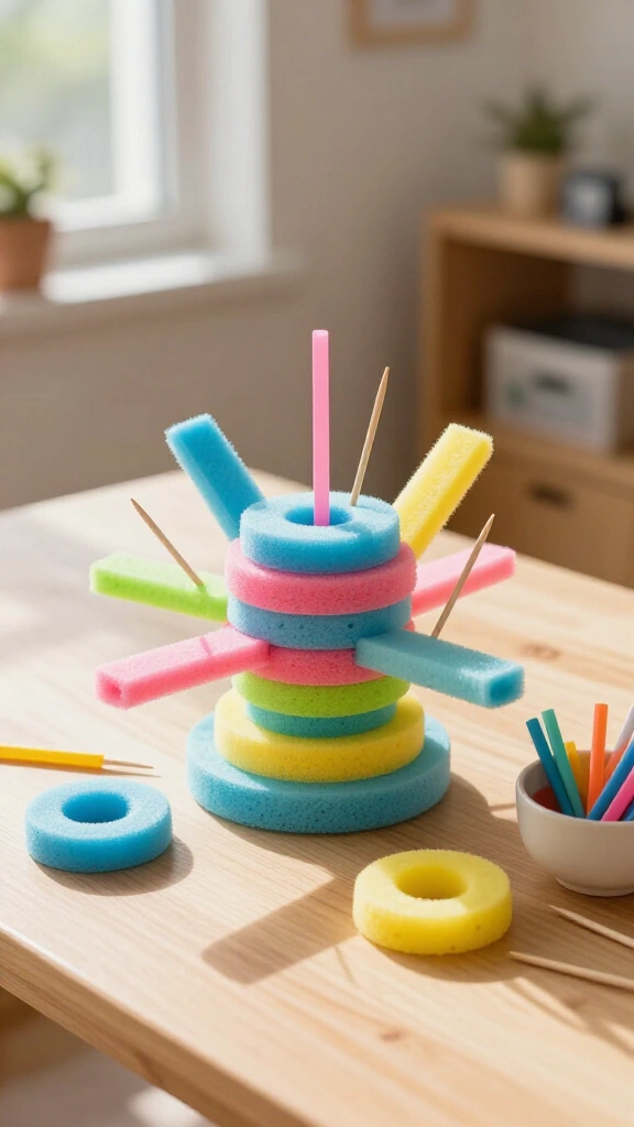 Pool noodle space station