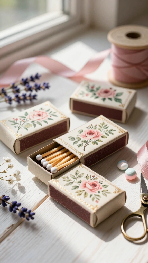 Vintage matchbox party favors