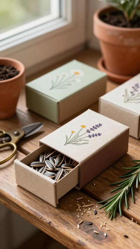 Tiny seed storage boxes