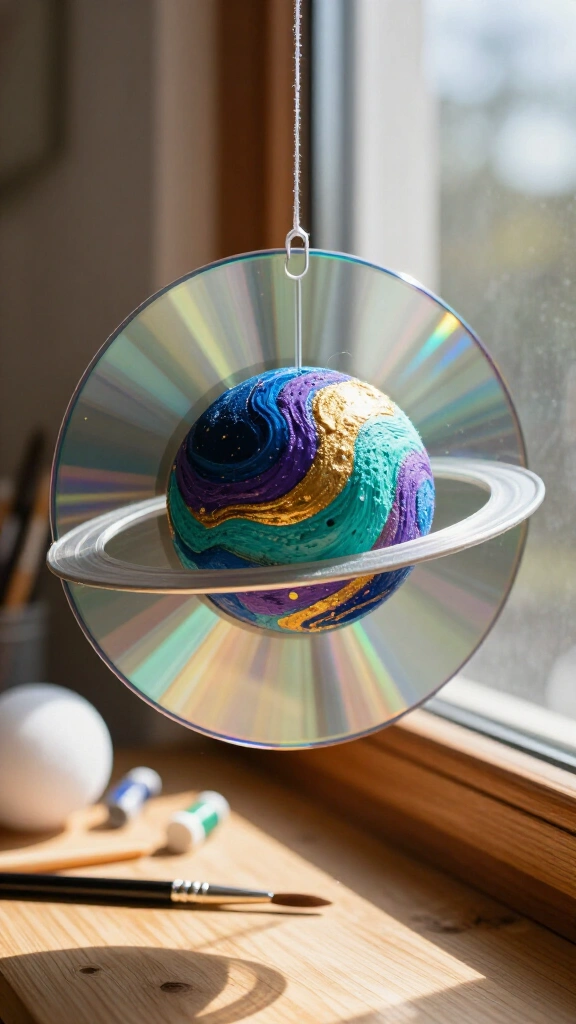 CD shiny planet ornaments