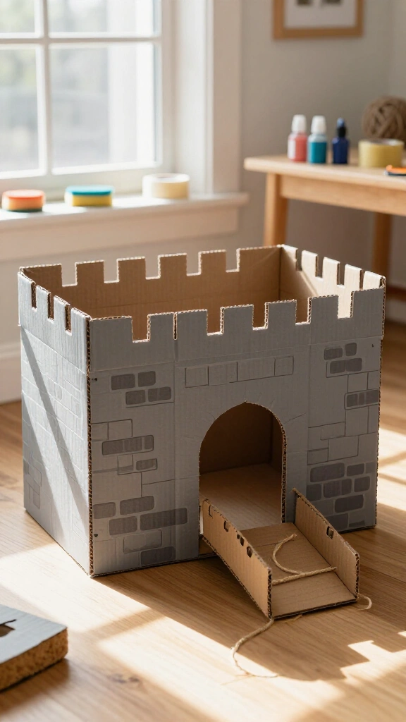 Cardboard castle playhouse