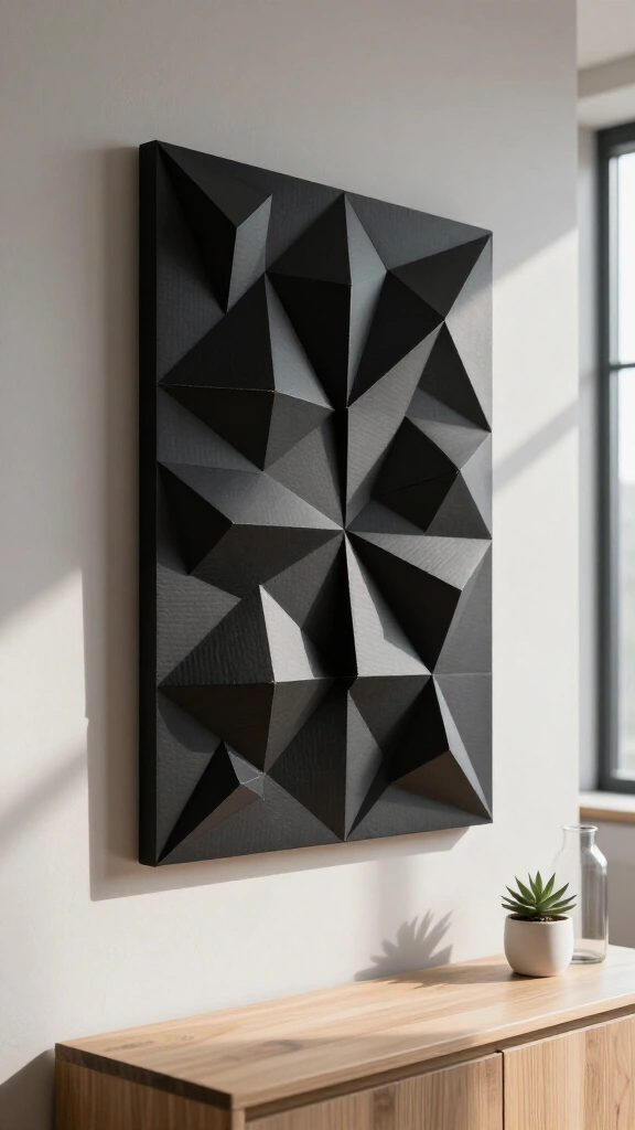 Geometric cardboard wall art