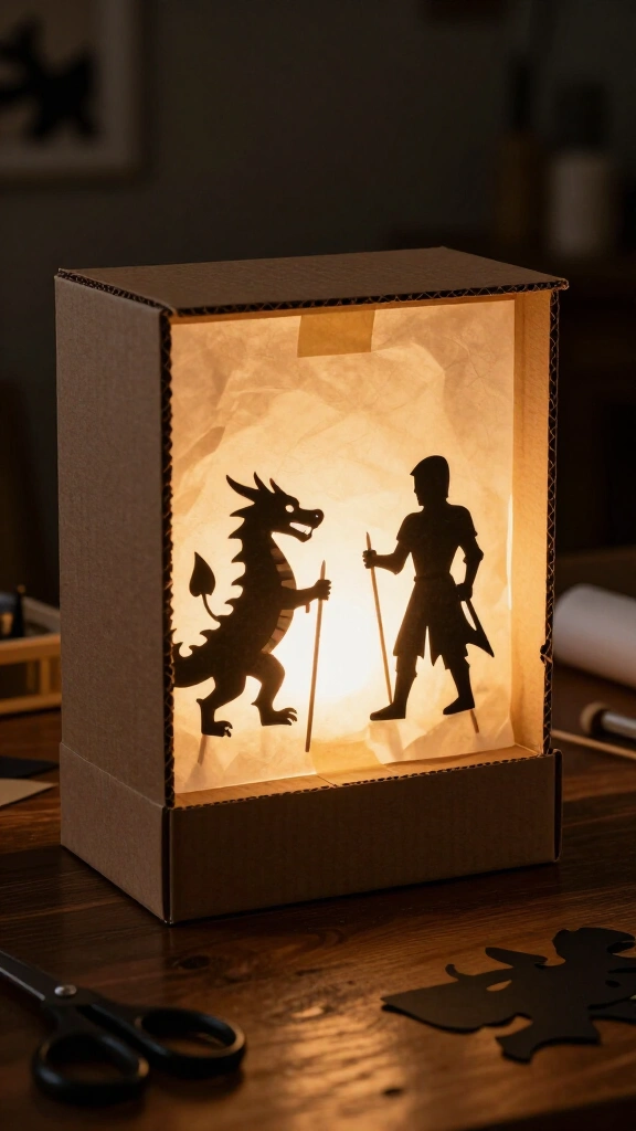 Cardboard shadow box theatre