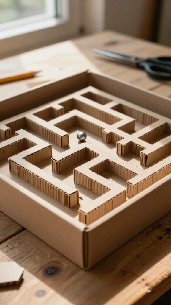 Cardboard maze game