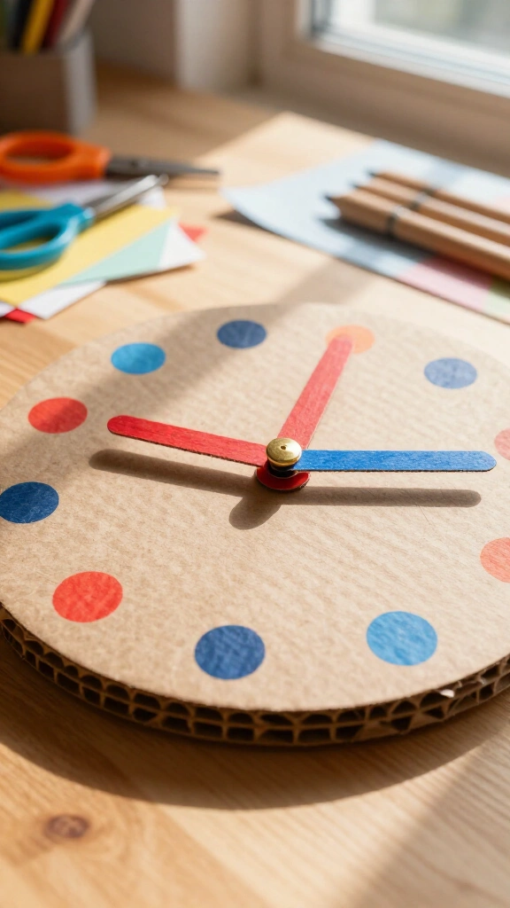 DIY cardboard clock toy
