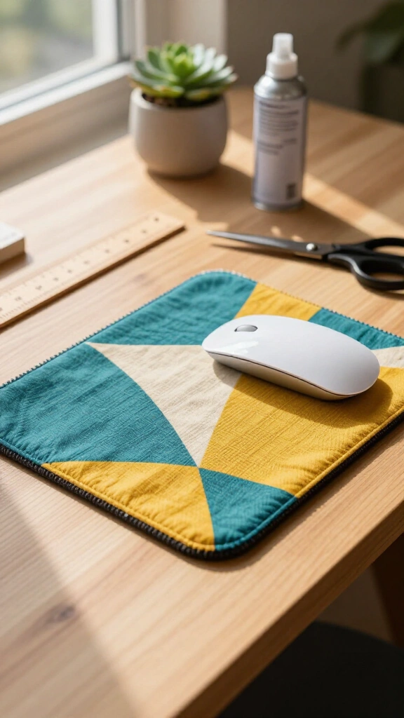 Fabric-covered mousepad
