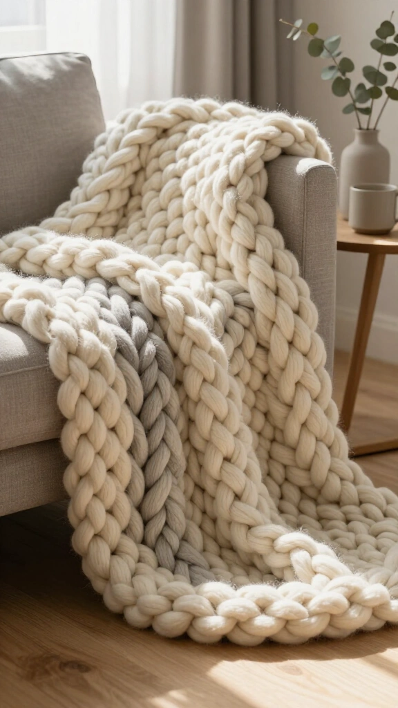 Chunky knit blankets