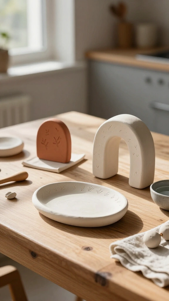 Air-dry clay sculptures