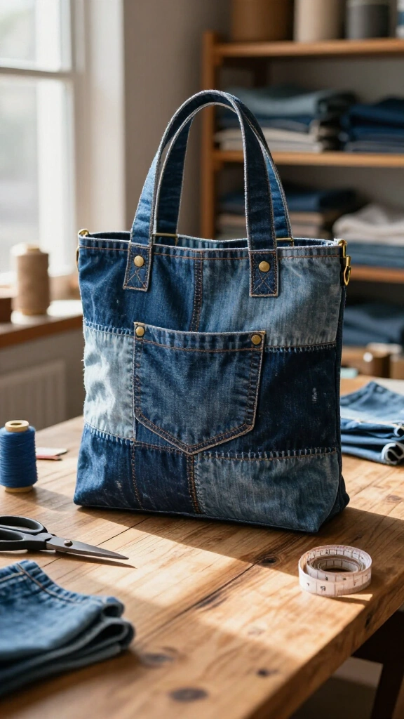 Upcycled denim totes