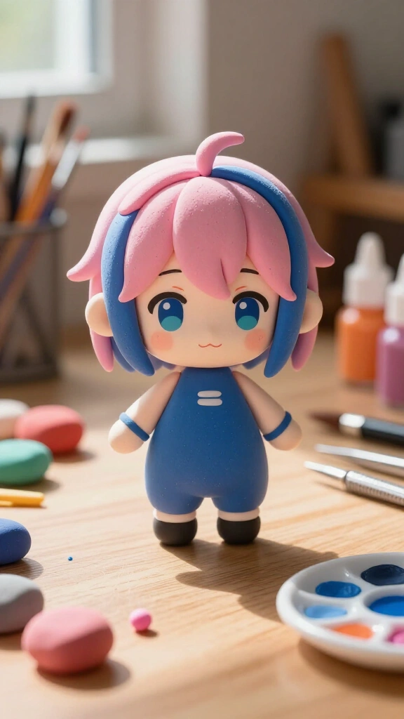 Polymer clay chibi figures