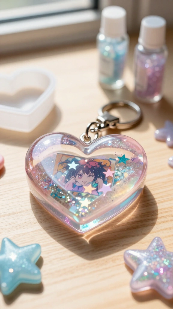 Resin anime shaker keychains