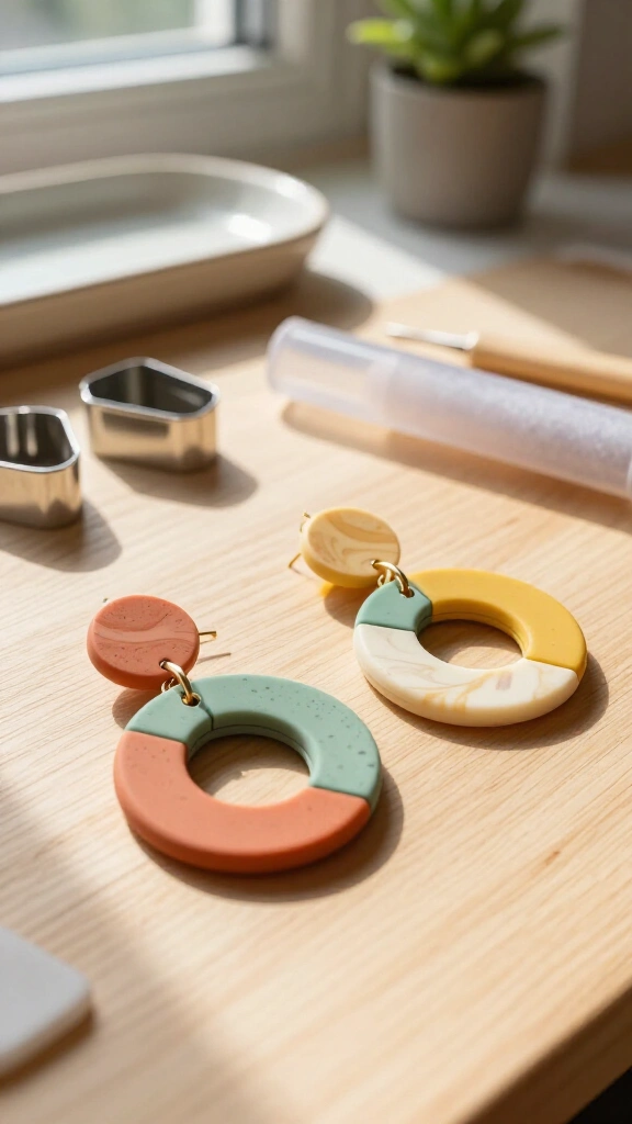 Polymer clay statement earrings