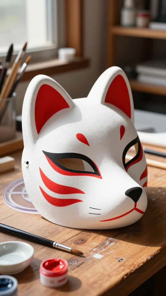 Foam clay kitsune and character masks
