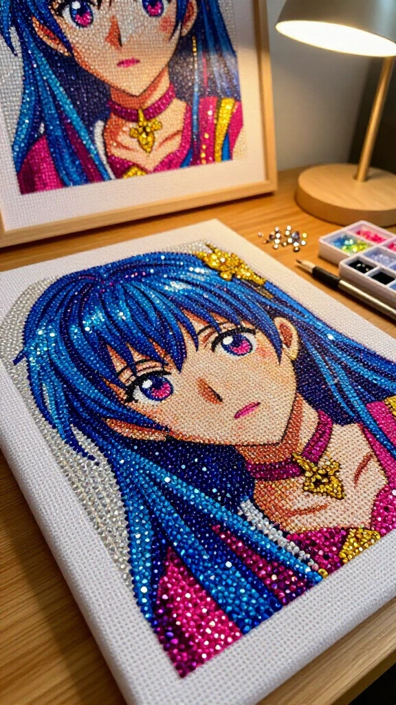 Anime diamond painting canvases