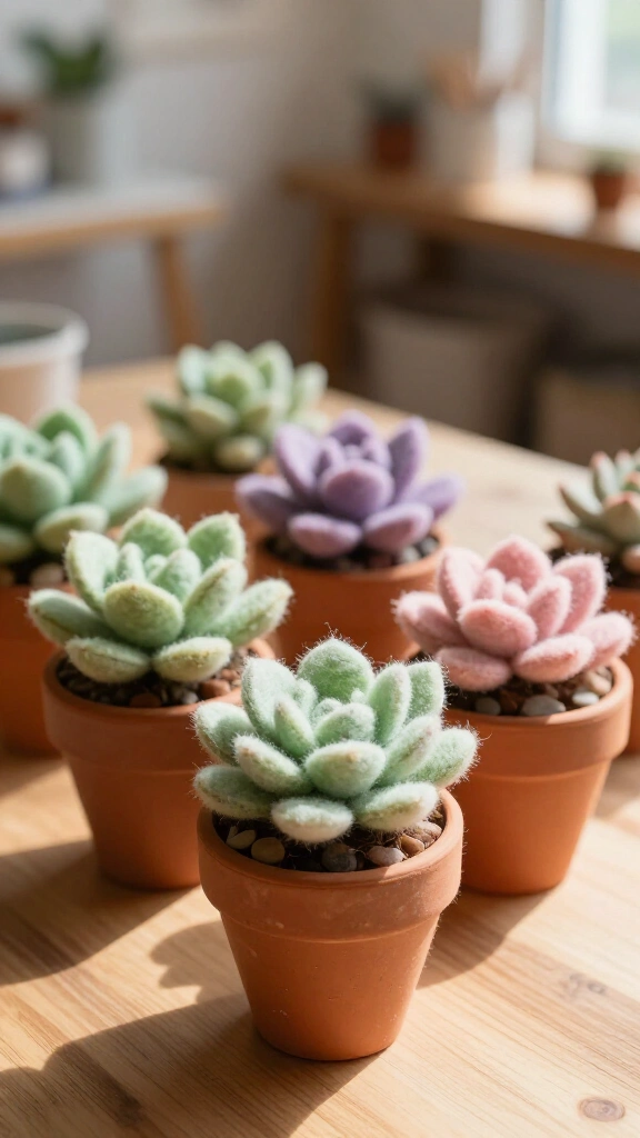 Felt succulent garden
