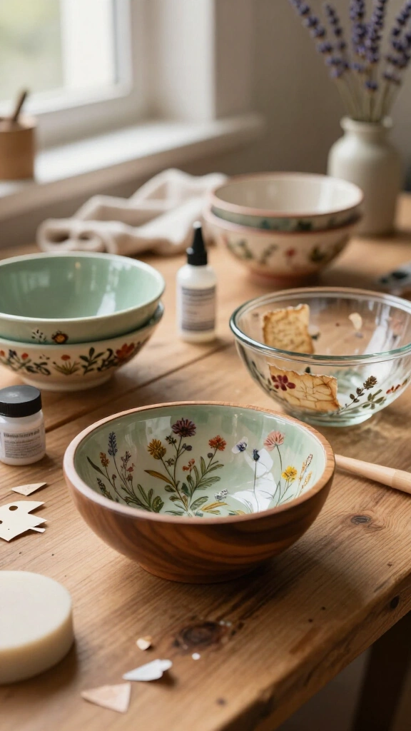 Decoupage decorative bowls