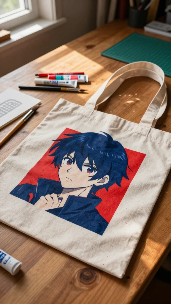 Custom anime canvas tote bags