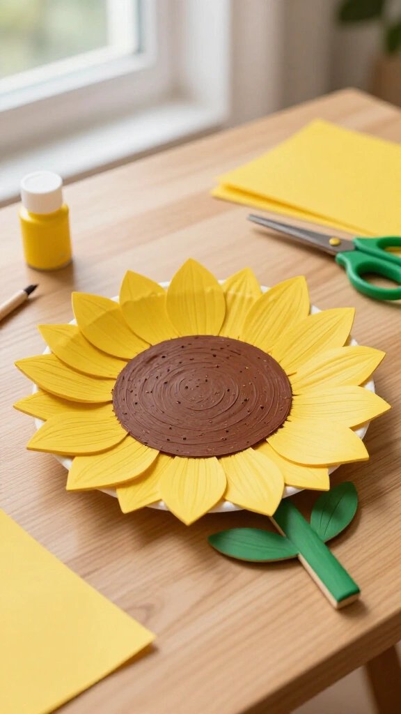 Bright handprint sunflowers