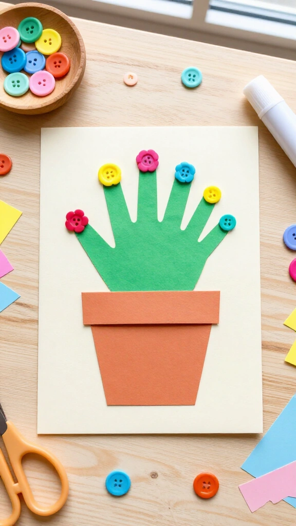 Handprint flower pot card
