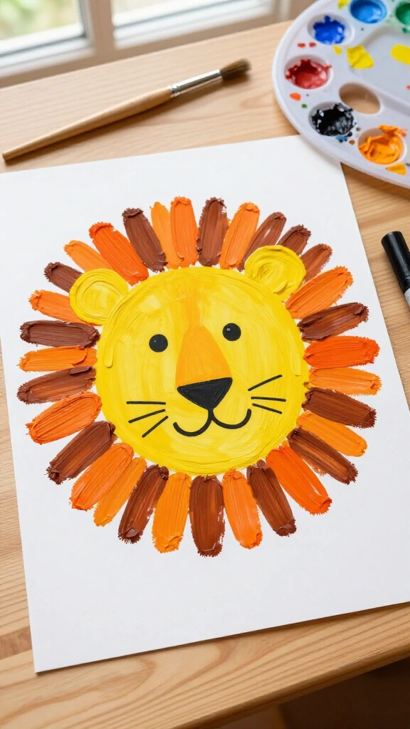 Handprint lion roar art
