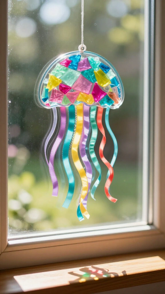 Handprint jellyfish sun catcher