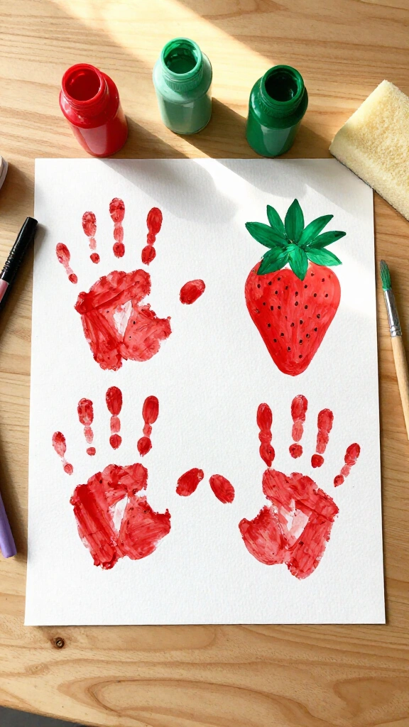 Handprint strawberry patch
