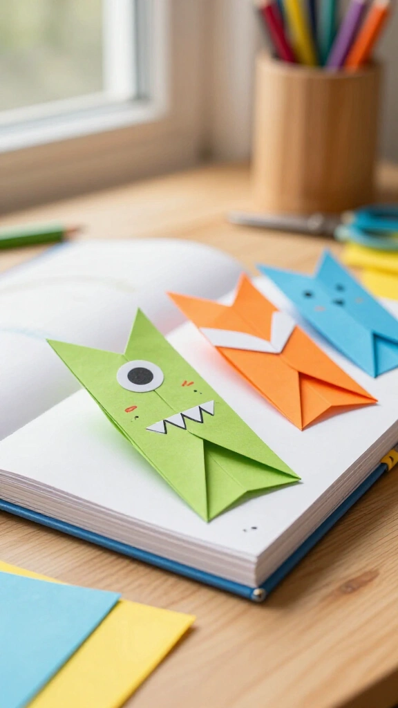 Origami corner bookmarks