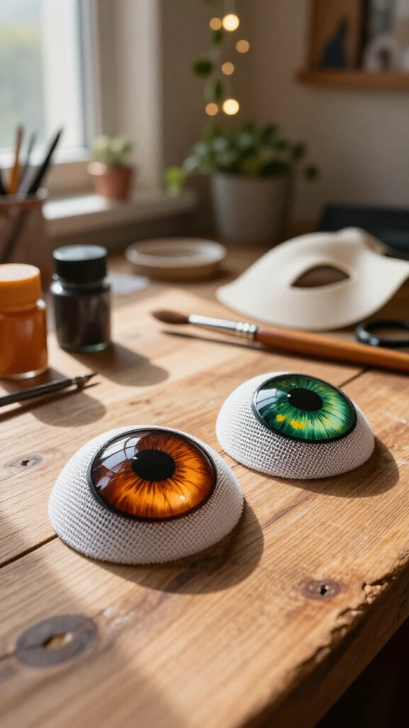 Hand-painted mesh mask eyes
