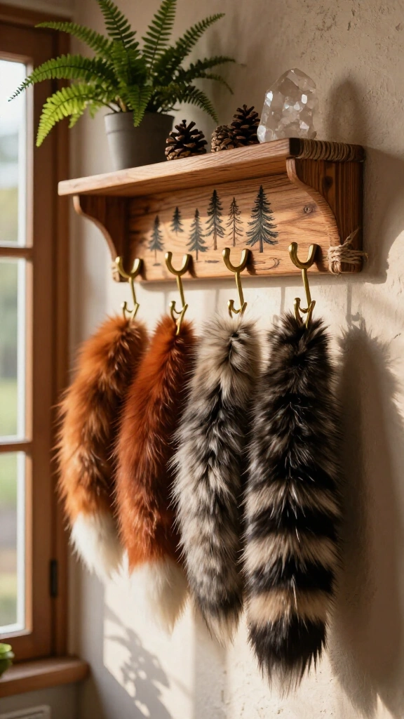 Faux tail wall hanger bracket