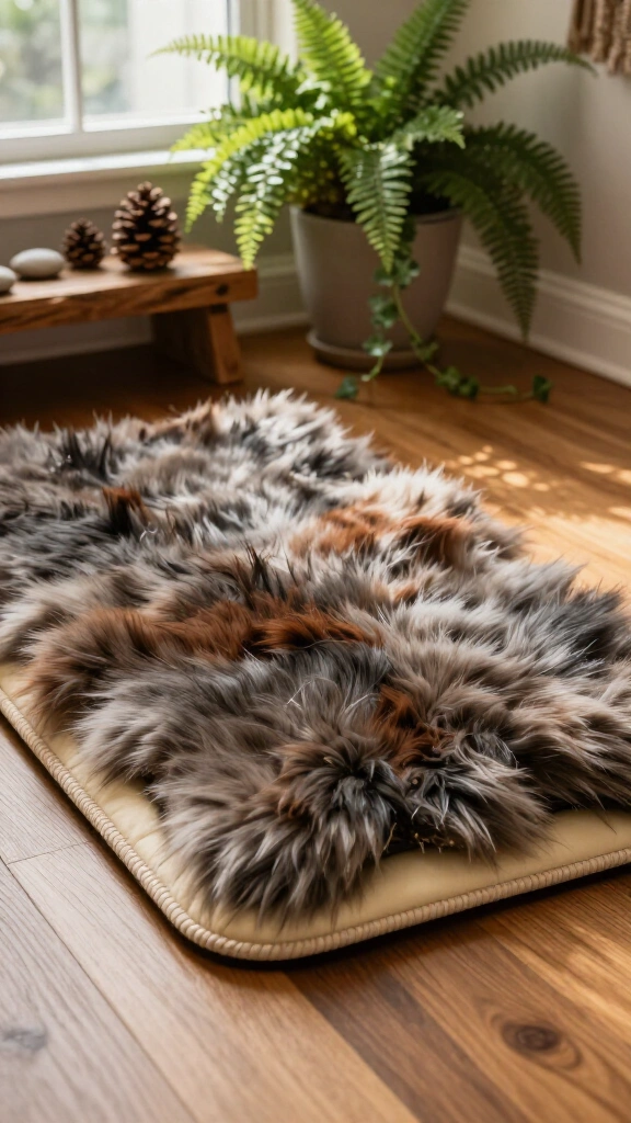 Faux fur den nook mat