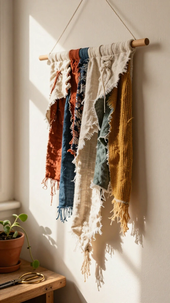 Fabric scrap wall hanging