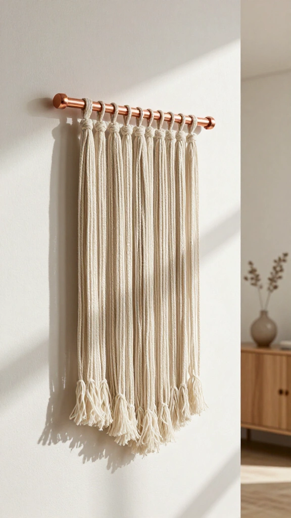 Minimalist copper pipe hanging
