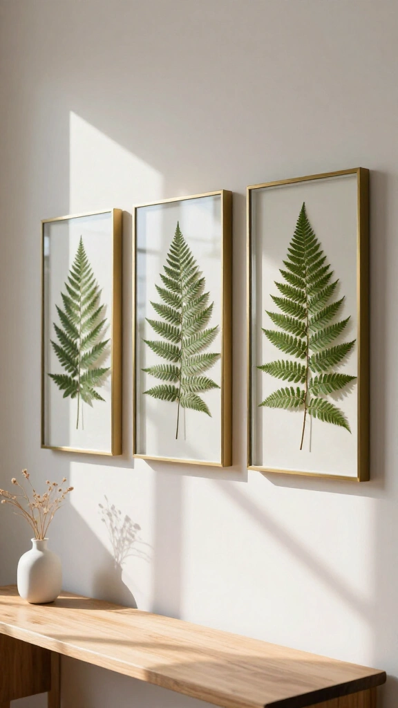 Pressed fern glass frame