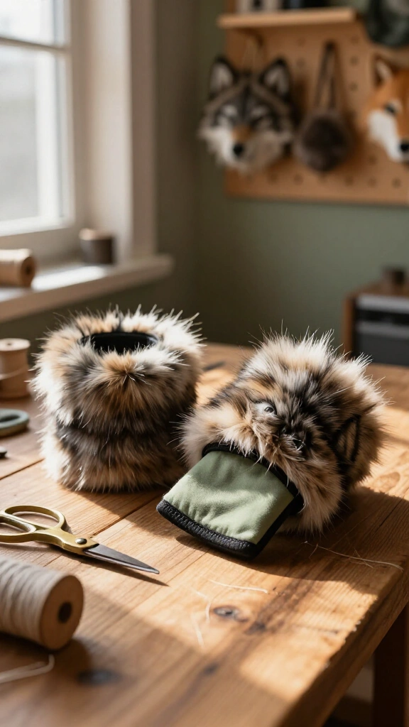 Faux fur wrist cuffs