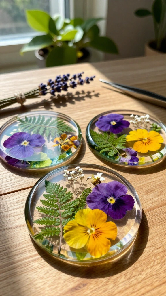 Crystal-clear resin coasters