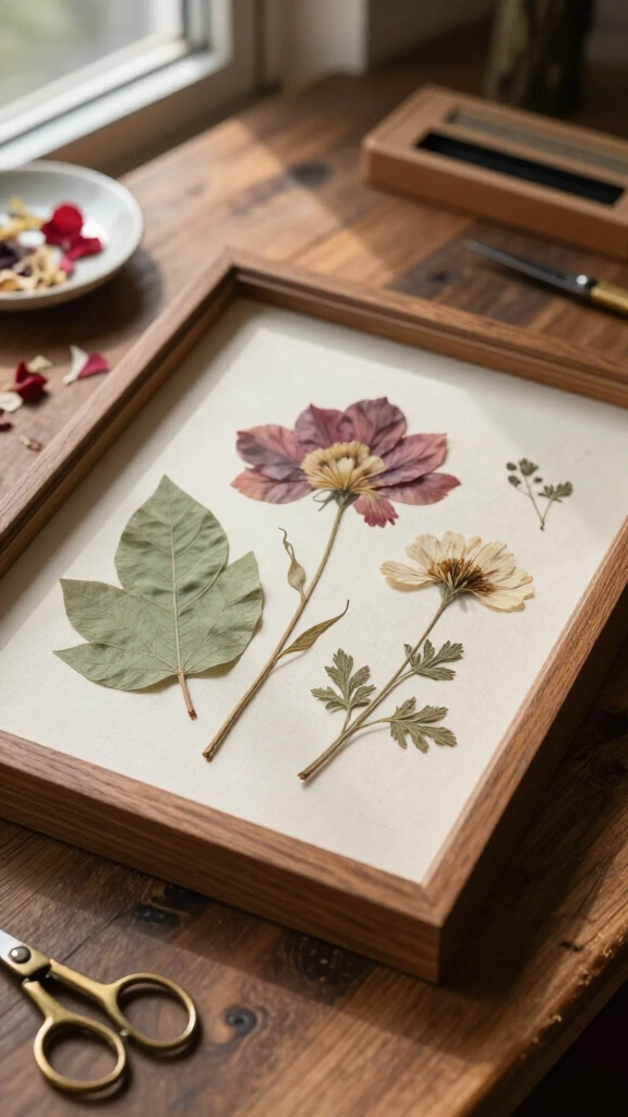 Framed herbarium specimens